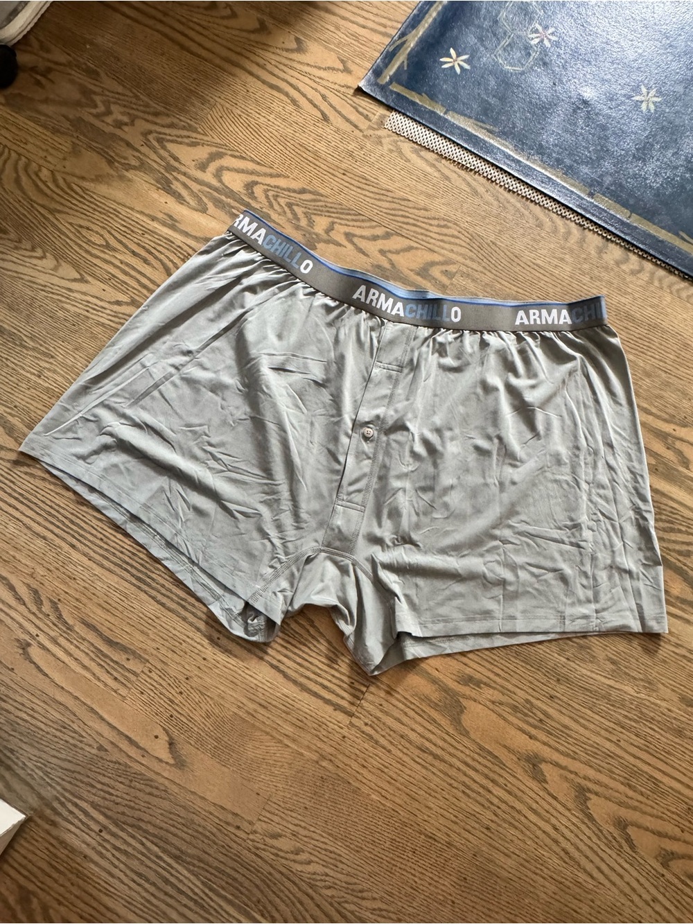Duluth Trading Co Light Gray Boxer Briefs with Blue Waistband